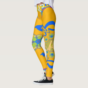 Leggings Créez votre propre cool lumineux Jaune design flor