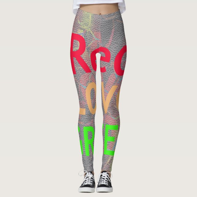 Leggings Créez votre propre couleur de rasta rouge or doré (Devant)