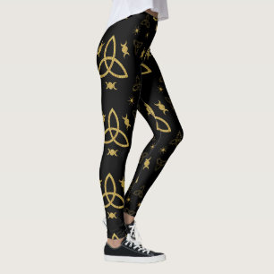 Leggings Créez Votre Propre Lune Goddess Triquetra Or Noir