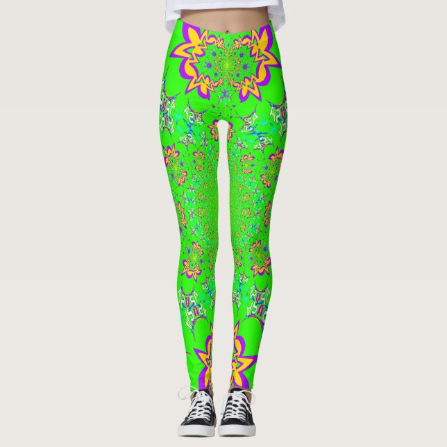 Leggings Créez votre propre modèle d'amour floral mignon Ha (Devant)