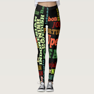 Leggings Créez votre propre Monde Coloré Langues nationales