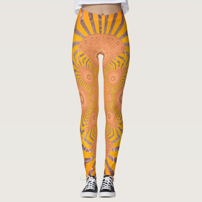 Leggings Créez votre propre pantalon de design motif orange (Devant)