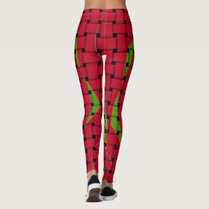 Leggings Créez votre propre pantalon textile tressé rouge