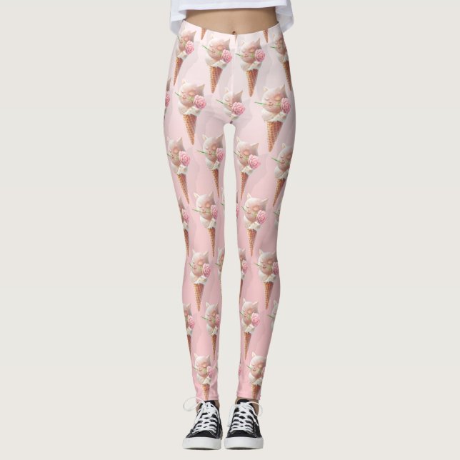 Leggings Crème de glace Kitty - Rosy & Dreamy (Devant)