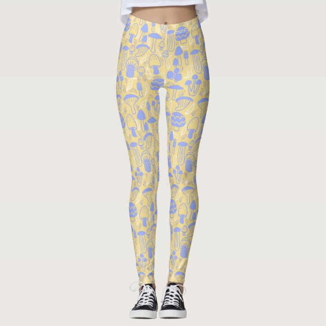 Leggings Crème de lavande de champignons (Devant)