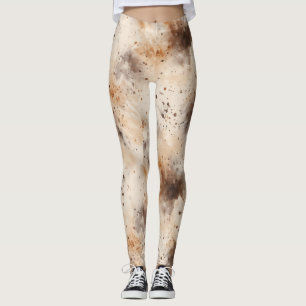 Leggings Crème de pêche Abstraite Brown