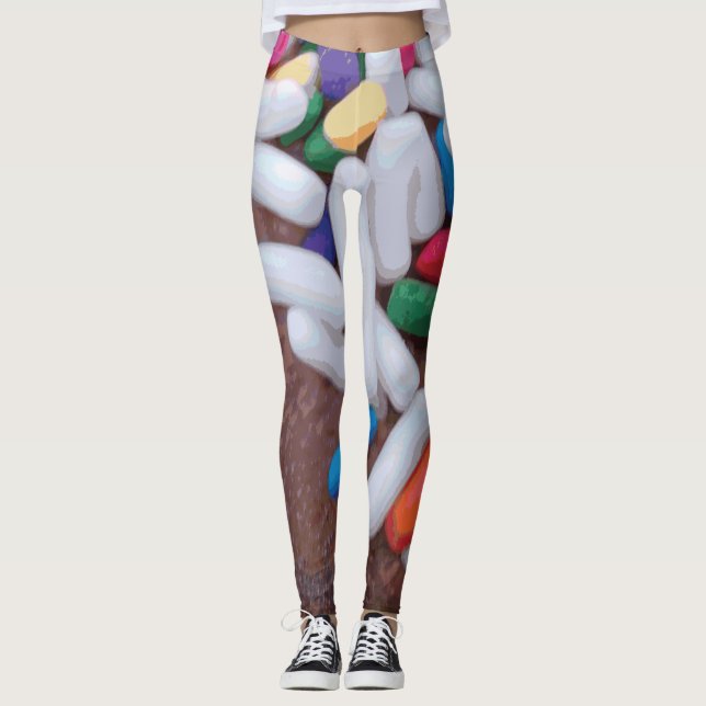 Leggings Crème glacée au chocolat foncé avec arrosage arc-e (Devant)