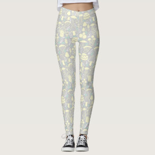 Leggings Crème grise aux champignons