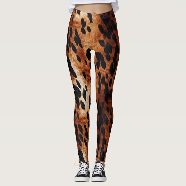 Leggings Crème noire Brown Or de la vache noire (Devant)