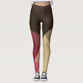 Leggings Crème violet gris Motif géométrique moderne