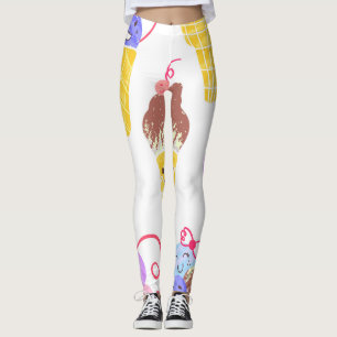 Leggings Crèmes glacées Kawaii, motif mignon et sans soudur