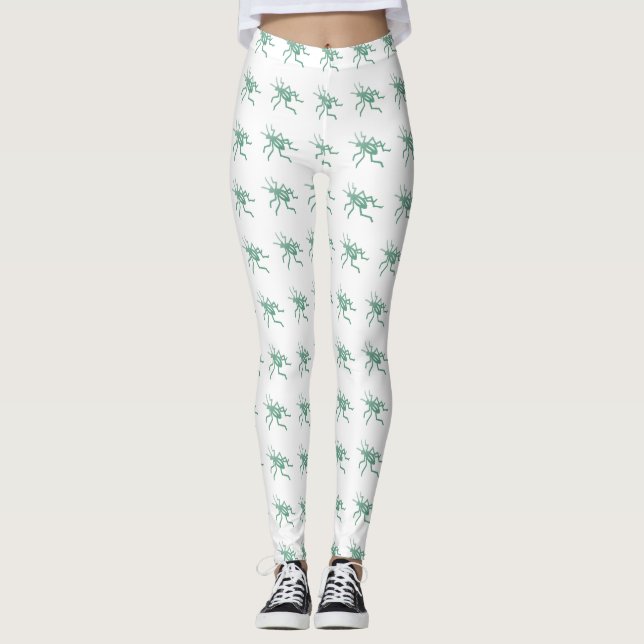 Leggings Cricket vert sur blanc (Devant)