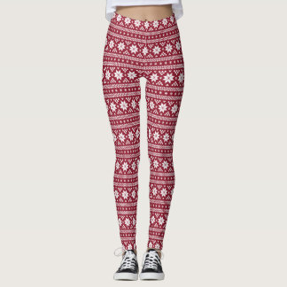 Leggings Crimson Fair Isle