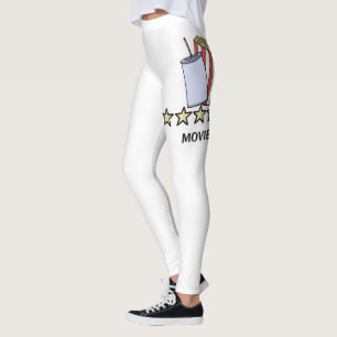 Leggings Critique de film personnalisée 5 étoiles Popcorn B