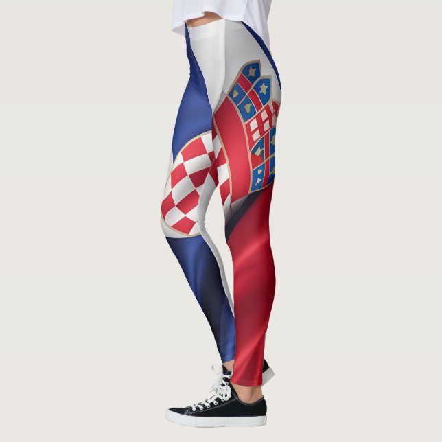 Leggings Croate drapeau texture soie (Gauche)