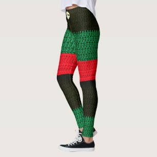 Leggings Crochet d'artistes en crochet noir rouge Cowrie