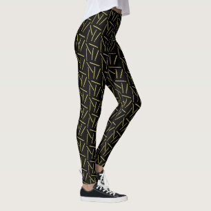 Leggings Crochet Hooks Artisanat Or + Noir