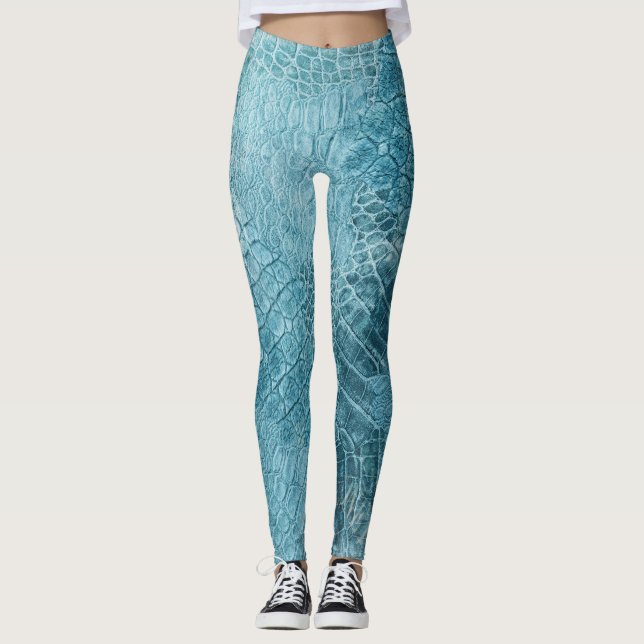 Leggings Crocodile Batik : Textured Fabric Art (Devant)