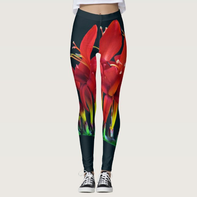 Leggings Crocosomie Lucifer Montbretia Floral (Devant)