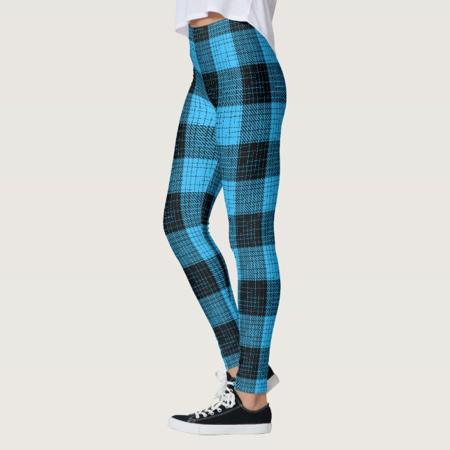 Leggings Croisé à carreaux bleu noir Buffle (Gauche)