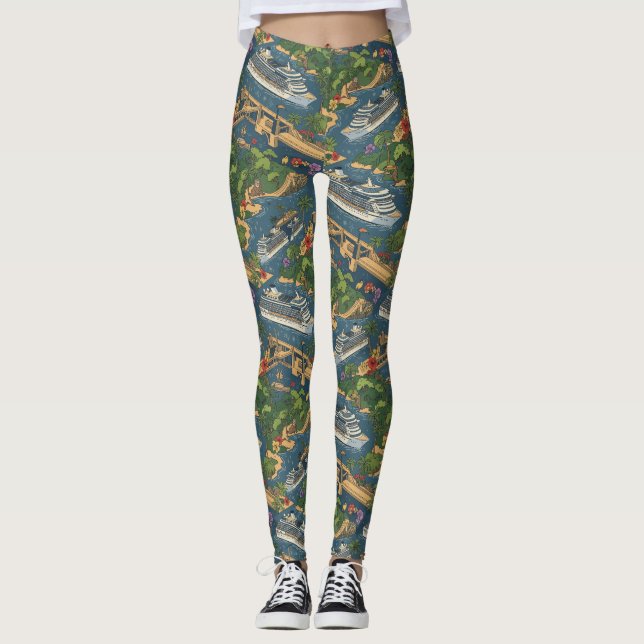 Leggings Croisière dans le canal de Panama, design Passage  (Devant)
