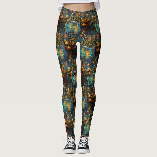 Leggings Croisière festive de Noël d'Airedale (Devant)