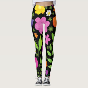 Leggings Croissance Fleurs Positives Colorées