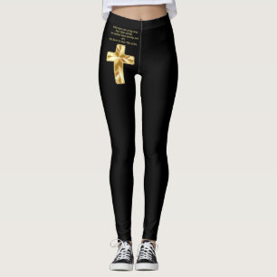 Leggings Croix chrétienne de crucifix d'or avec