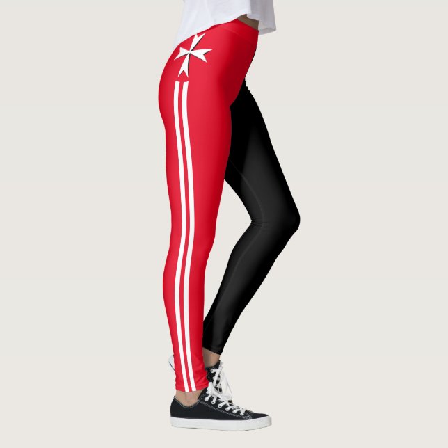 Leggings Croix maltaise Rouge & Blanc, mode Chevalier / Mal (Droite)