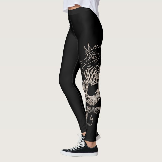 Leggings Croquis de dragon (Gauche)