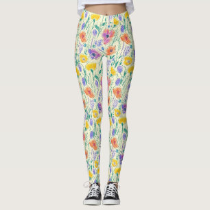 Leggings Croquis de Fleur Sauvage Vintage (6)