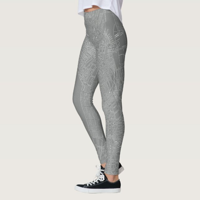 Leggings Croquis de la carte de Boston City (Gauche)