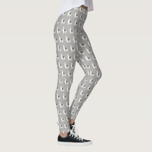 Leggings Croquis tendance de lama blanche