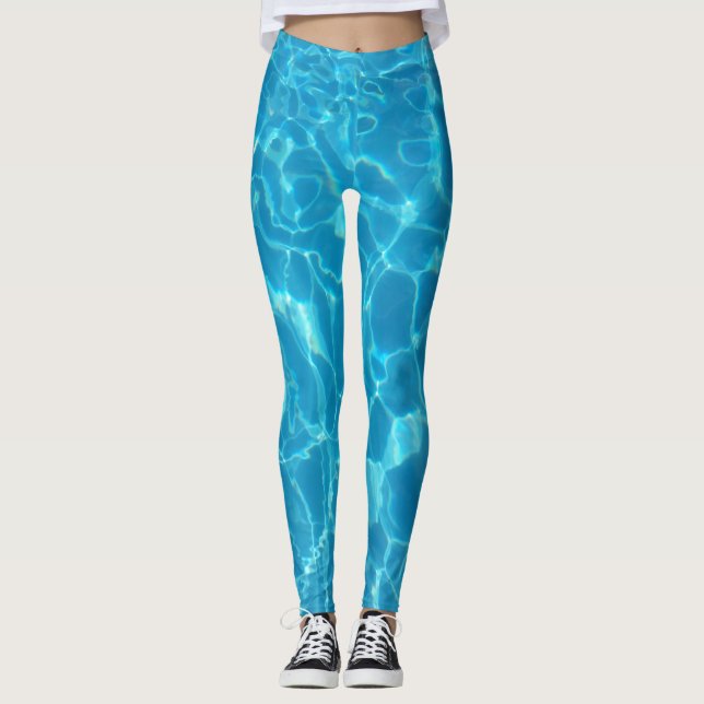 Leggings Crystal Clear Sky Blue Pool Water (Devant)