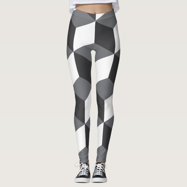 Leggings Cubes architecturaux modernes, simples et urbains  (Devant)