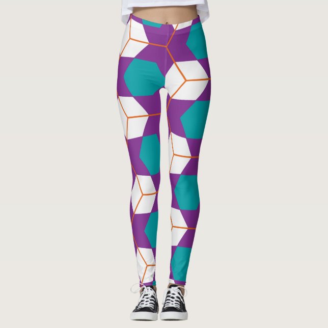 Leggings Cubes dans le motif de nid d'abeilles (Devant)