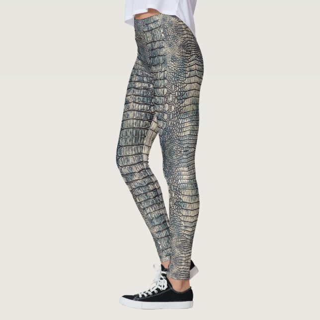 Leggings Cuir Alligator bleu clair (Gauche)