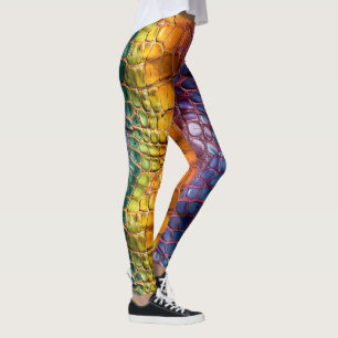 Leggings Cuir arc-en-ciel