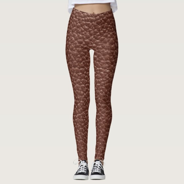 Leggings Cuir Brown Faux (Devant)