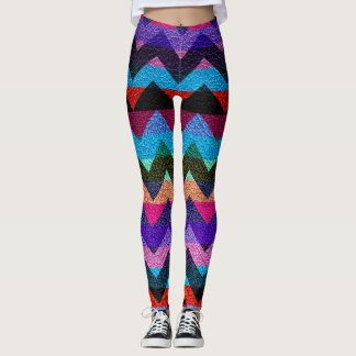 Leggings Cuir Moderne Chevron Coloré #10