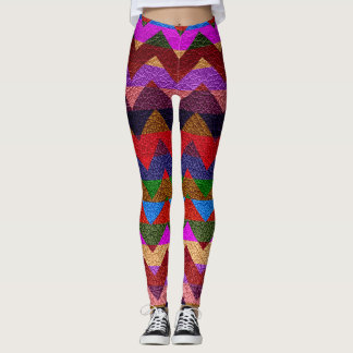 Leggings Cuir moderne Chevron coloré #12
