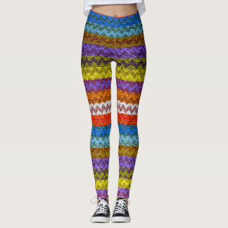 Leggings Cuir Moderne Chevron Coloré #2