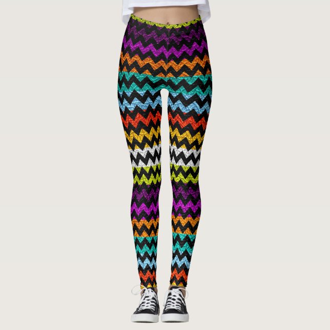 Leggings Cuir moderne Chevron coloré #31 (Devant)