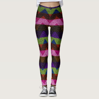Leggings Cuir Moderne Chevron Coloré #7