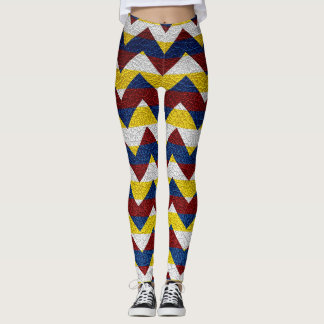 Leggings Cuir Moderne Chevron Coloré #8