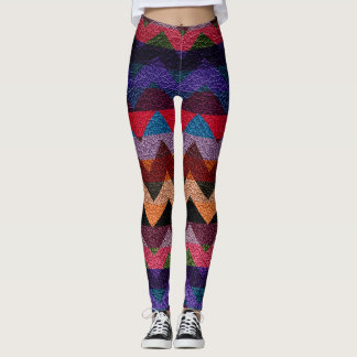 Leggings Cuir moderne Chevron coloré #9