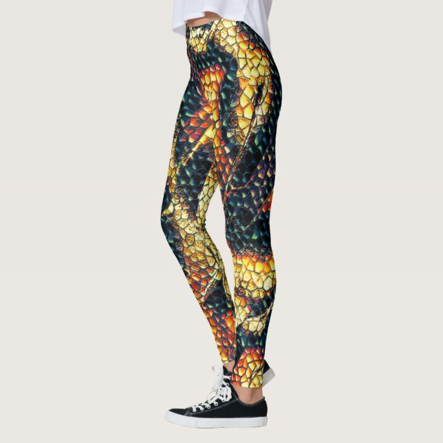 Leggings Cuir Reptile avec taches jaunâtres et brunes ? (Gauche)