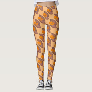 Leggings Cuisine de jambon de pomme de terre orange