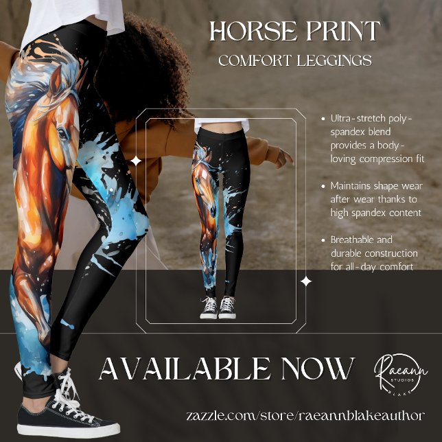 Leggings Cuissard à Imprimé Cheval Audacieux (Créateur téléchargé)