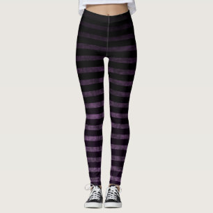 Leggings Cuissard de Sorcière Noir et Violet Grunge Dégradé